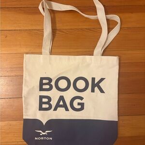 Cream and Blue Book Bag